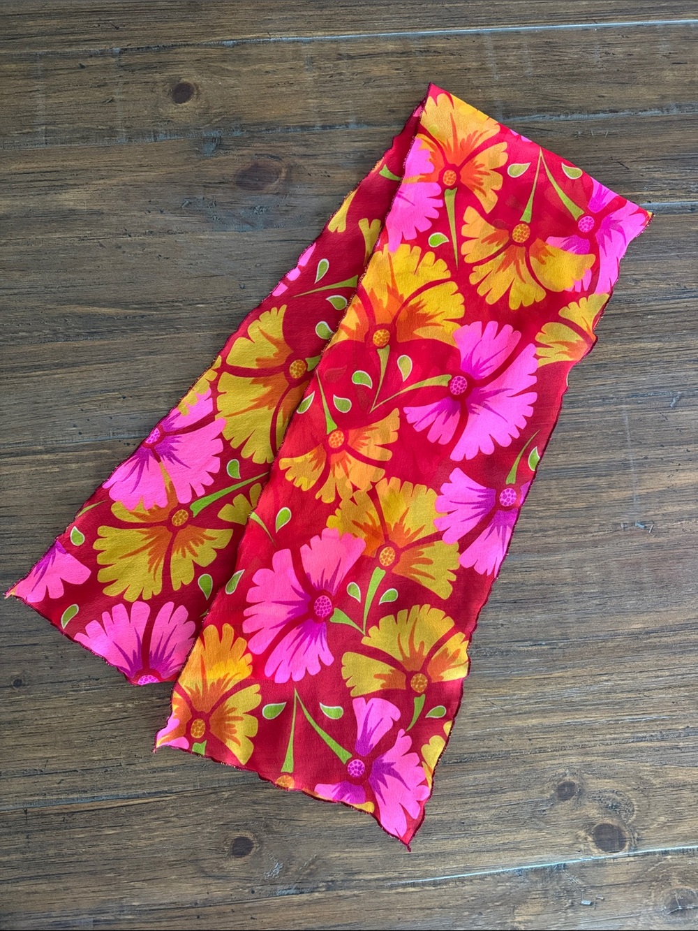 Retro Vibes Floral Pop Art Hair Neck Scarf